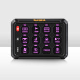 San Hima 12 Gang Bluetooth Switch Panel 12V/24V ON-OFF LED Control For Boat Car