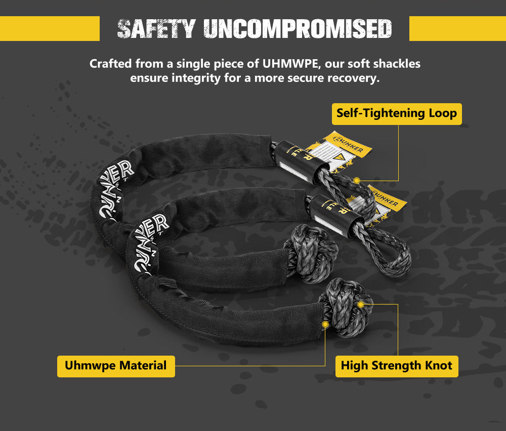 Bunker Indust 9M Kinetic Recovery Rope 15,422kg Snatch Strap Soft Bunker Indust 9M Kinetic Recovery Rope 15,422kg Snatch Strap Soft