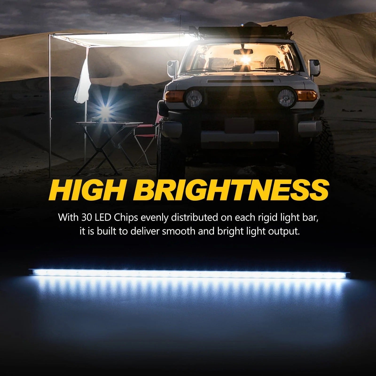 Lightfox 4PCS 12V LED Strip Light Bar Waterproof White Lights Boat Camping Lightfox 4PCS 12V LED Strip Light Bar Waterproof White Lights Boat Camping