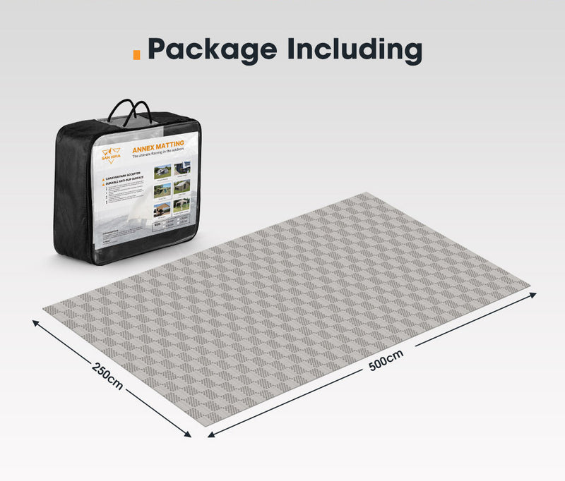 San Hima 5m x 2.5m Annex Matting Floor Mats Mesh Caravan RV Motor Home Camping San Hima 5m x 2.5m Annex Matting Floor Mats Mesh Caravan RV Motor Home Camping