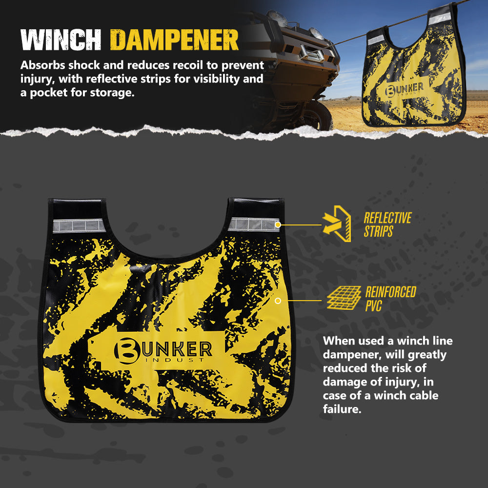 Bunker Indust Recovery Kit 4x4 Kinetic Rope Soft Shackles Winch Dampener Offroad Bunker Indust Recovery Kit 4x4 Kinetic Rope Soft Shackles Winch Dampener Offroad