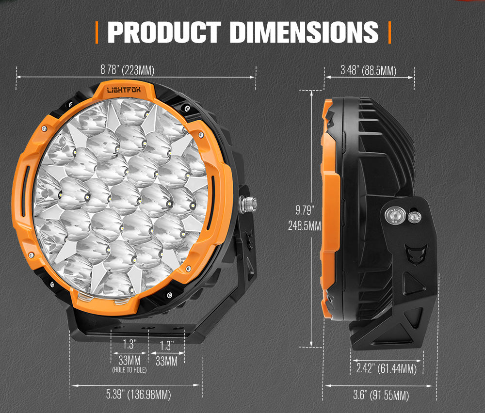 Light fixture with dimensions labeled on a dark background Light fixture with dimensions labeled on a dark background