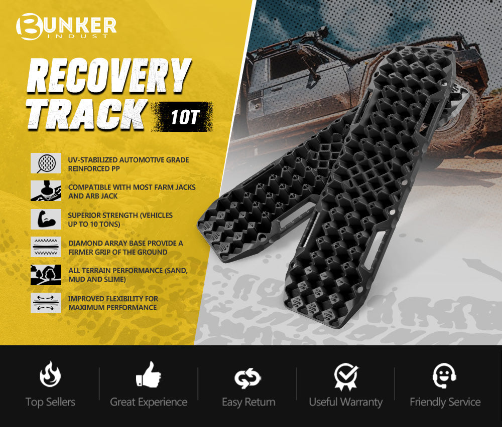 Pair 10T Recovery Tracks Sand Track with Jack Base Sand Snow Mud Trax 4WD Black Pair 10T Recovery Tracks Sand Track with Jack Base Sand Snow Mud Trax 4WD Black