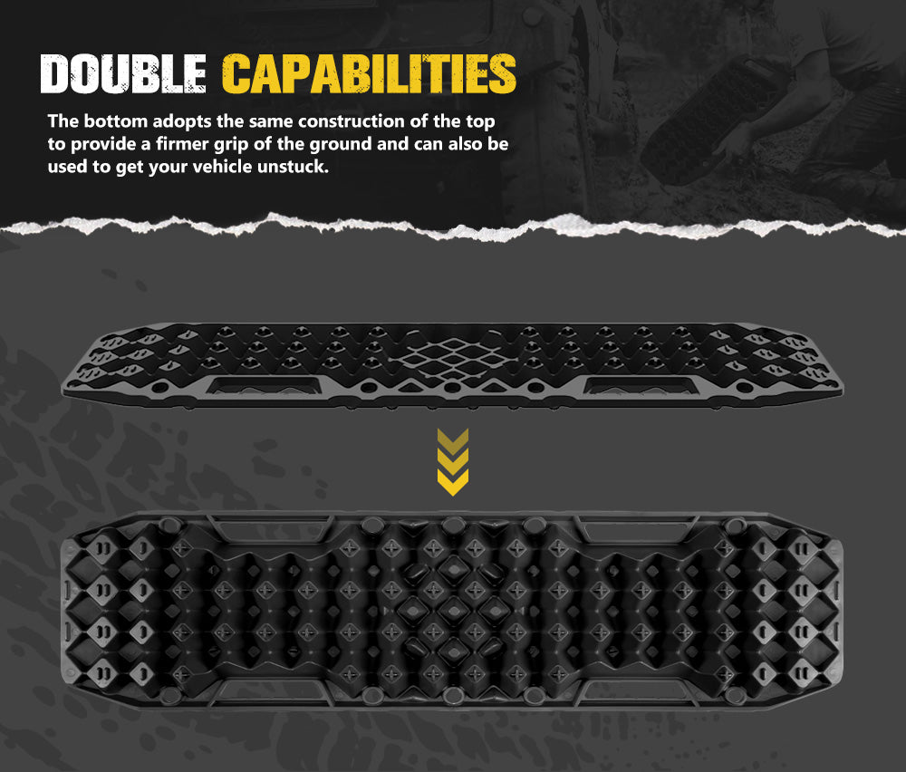 Pair 10T Recovery Tracks Sand Track with Jack Base Sand Snow Mud Trax 4WD Black Pair 10T Recovery Tracks Sand Track with Jack Base Sand Snow Mud Trax 4WD Black