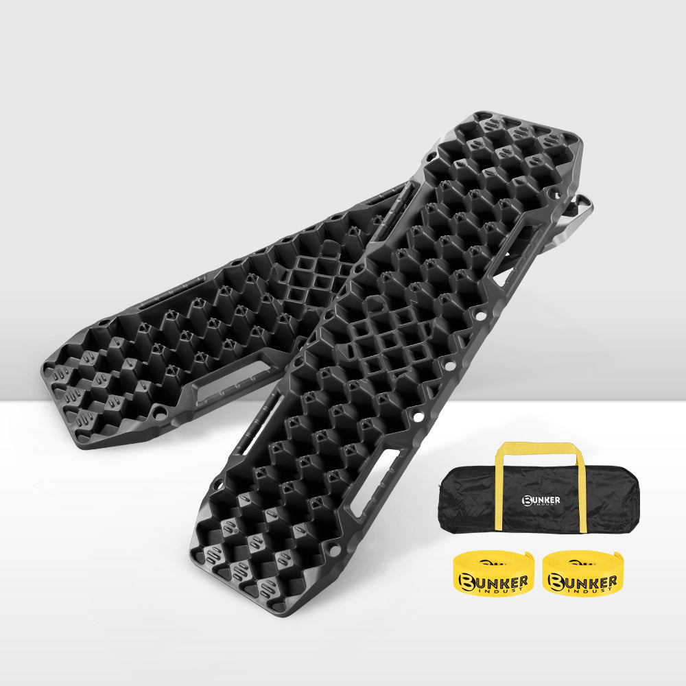 Pair 10T Recovery Tracks Sand Track with Jack Base Sand Snow Mud Trax 4WD Black Pair 10T Recovery Tracks Sand Track with Jack Base Sand Snow Mud Trax 4WD Black