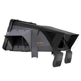 Black outdoor canopy tent with 'SAN HIMA' branding on a white background