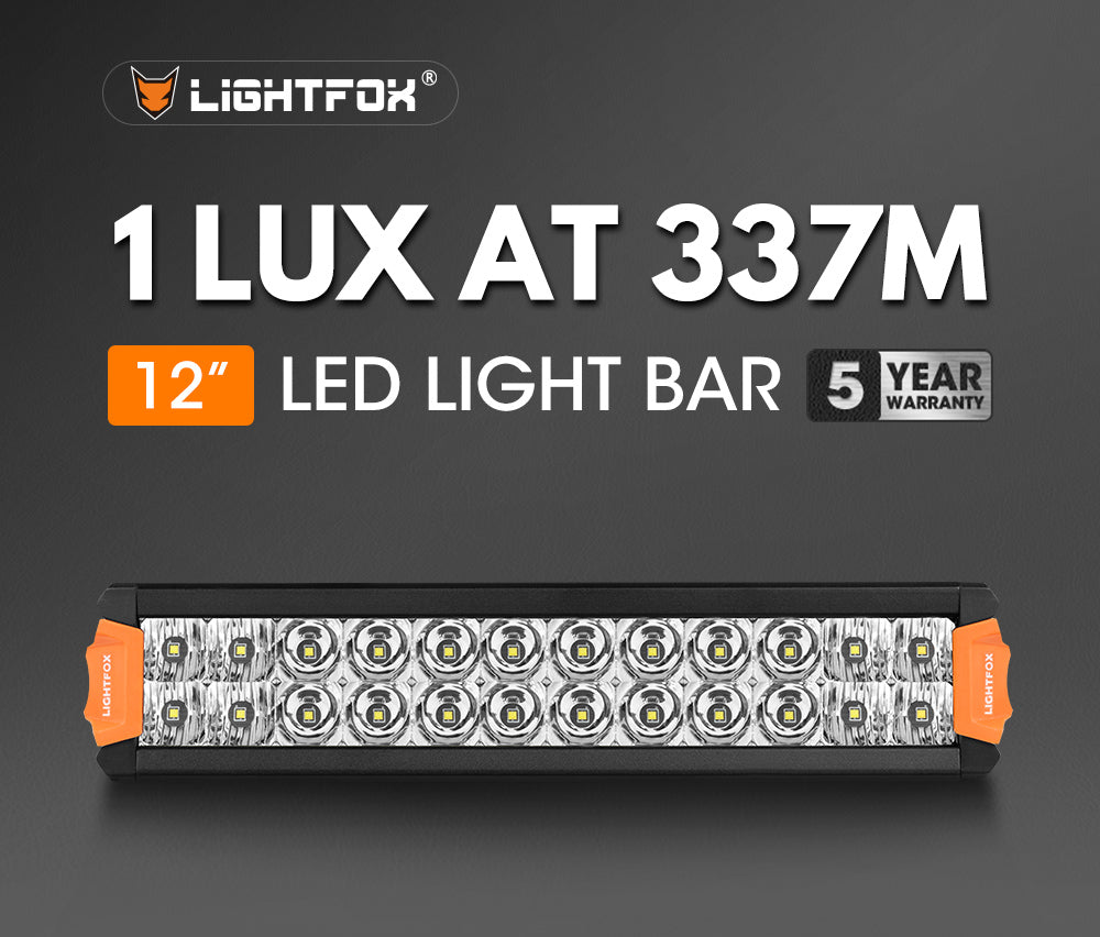 Lightfox Rigel Series 12inch Osram LED Light Bar 1Lux @ 337m 8,320 Lumens - 4WD Warehouse Lightfox Rigel Series 12inch Osram LED Light Bar 1Lux @ 337m 8,320 Lumens - 4WD Warehouse