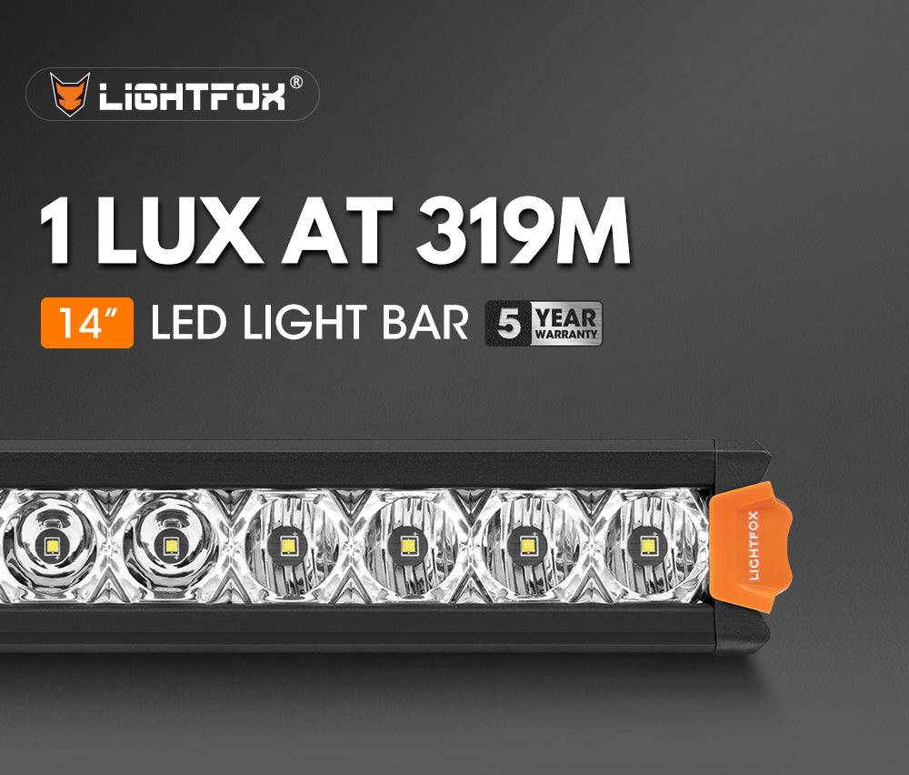 Lightfox Vega Series 14inch Osram LED Light Bar 1Lux @ 319m 7,548 Lumens Lightfox Vega Series 14inch Osram LED Light Bar 1Lux @ 319m 7,548 Lumens