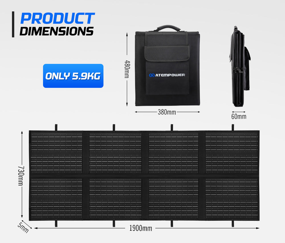 Atem Power 12V 200W Folding Solar Panel Blanket Atem Power 12V 200W Folding Solar Panel Blanket
