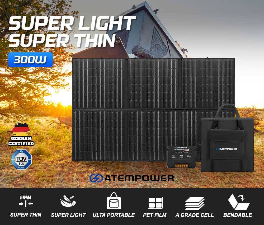 Atem Power 12V 300W Folding Solar Panel Blanket Atem Power 12V 300W Folding Solar Panel Blanket