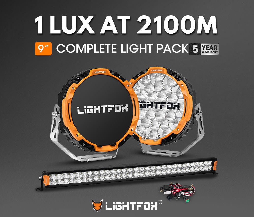 Lightfox Osram 9inch LED Driving Lights   30inch Dual Row LED Light Ba Lightfox Osram 9inch LED Driving Lights   30inch Dual Row LED Light Ba