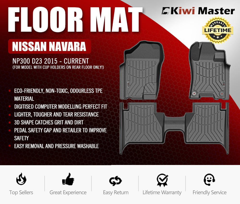 Kiwi Master 3D TPE Floor Mats for Nissan Navara NP300 D23 2015-Current Kiwi Master 3D TPE Floor Mats for Nissan Navara NP300 D23 2015-Current