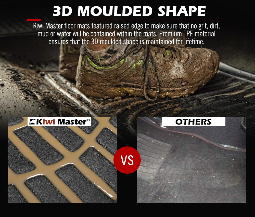 Kiwi Master 3D TPE Car Floor Mats Fit ISUZU D-MAX DMAX Dual Cab UTE 2021+ Kiwi Master 3D TPE Car Floor Mats Fit ISUZU D-MAX DMAX Dual Cab UTE 2021+