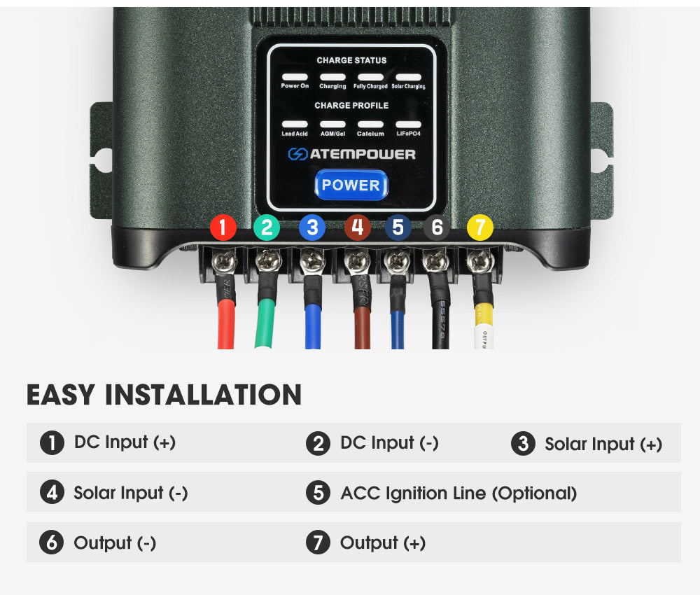 Atem Power 12V 20A DC to DC Battery Charger MPPT System Kit Isolator Dual Battery Atem Power 12V 20A DC to DC Battery Charger MPPT System Kit Isolator Dual Battery