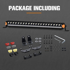 Car light bar with mounting hardware on a gray background