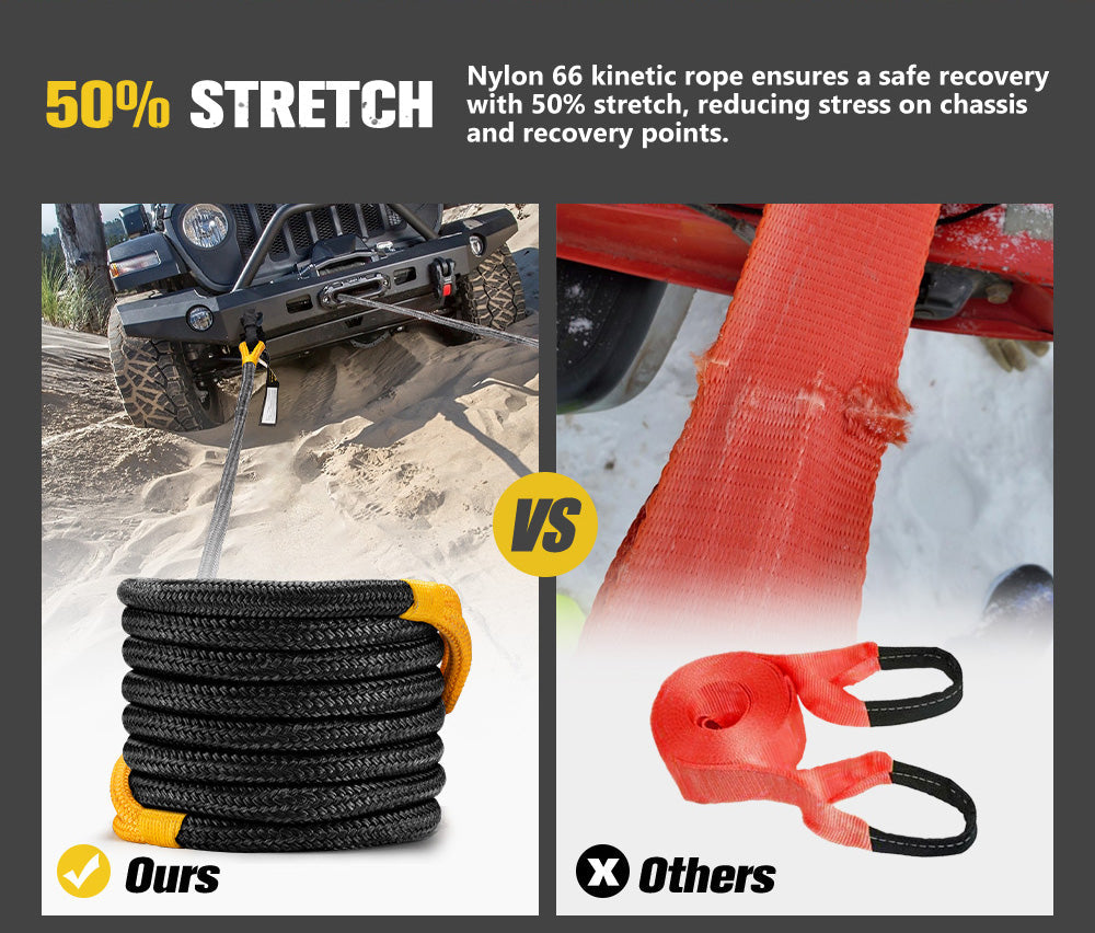 Bunker Indust 9M Kinetic Recovery Rope 15,422kg Snatch Strap Soft