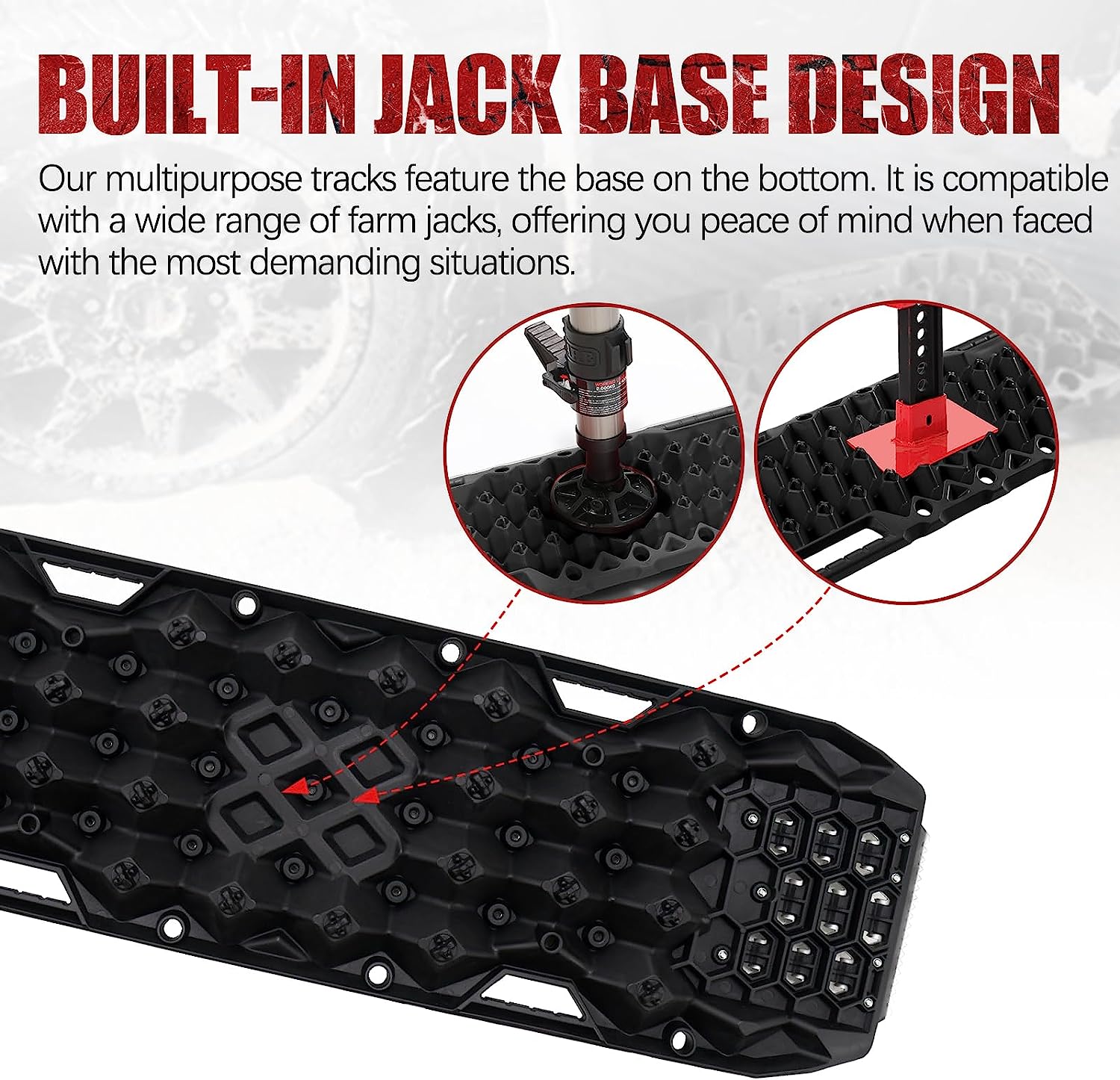 BUNKER INDUST Traction Boards with Replaceable Teeth & Steel Plate Black