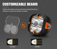 Lightfox Cygnus Pair 5inch Osram LED Pod Lights 1Lux@396m 7,053 Lumens