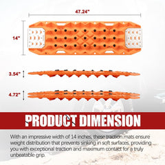 BUNKER INDUST Traction Boards with Replaceable Teeth & Steel Plate Orange