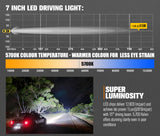 Lightfox 7inch Osram LED Driving Spot Lights 1Lux @ 816m 13,600 Lumens