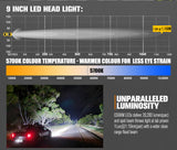 Lightfox Iconic Series Pair 9inch Osram LED Driving Light Spotlights 1Lux @1,150m 20,200Lumens