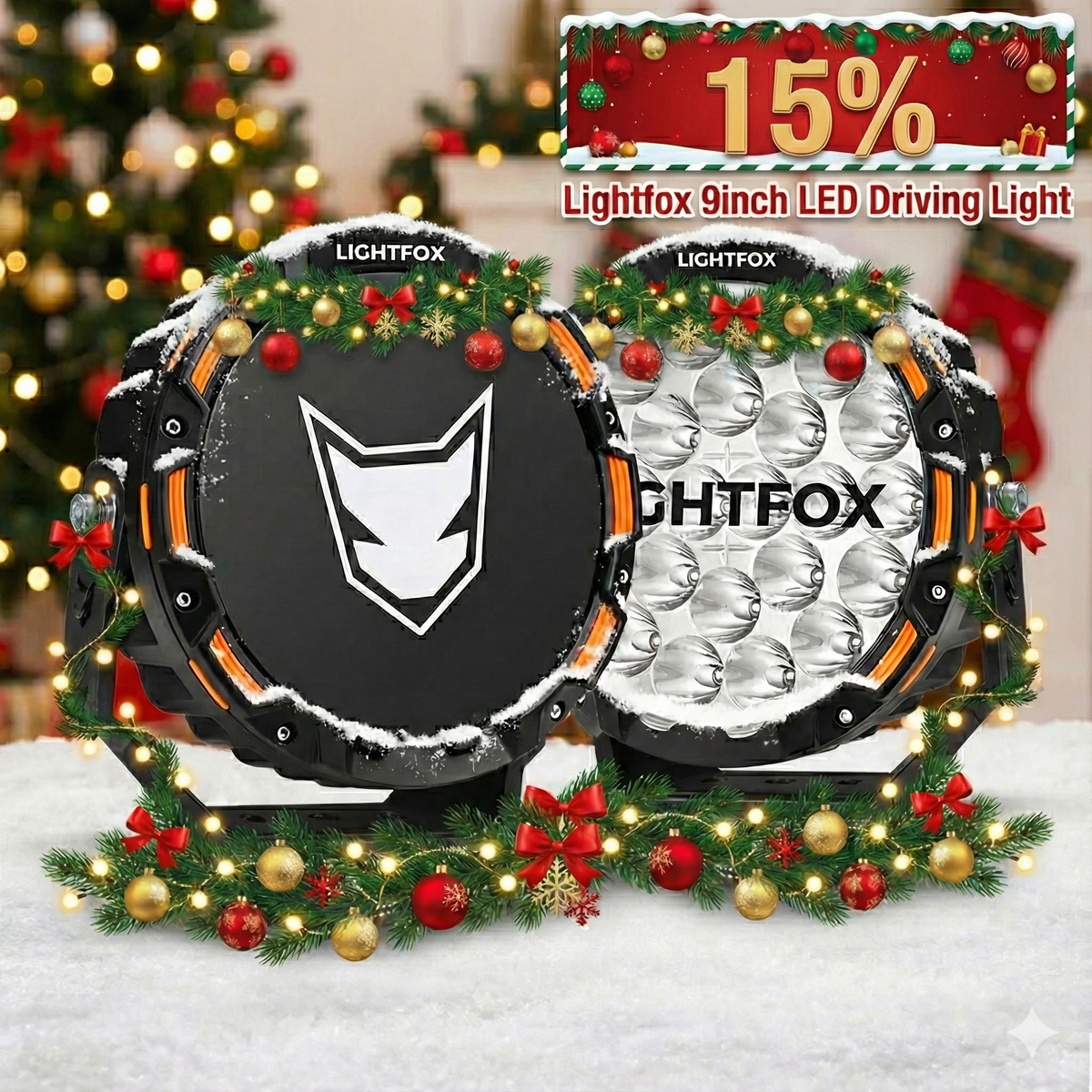 Lightfox 9inch LED Driving Light 1Lux@3,781ft/1,150m IP68 20,200 Lumens