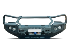 Front Toyota Hilux bull bar bumper with visible Rockarmor branding on a white background
