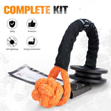 BUNKER INDUST Soft Shackle Synthetic Rope with Protective Recovery Snatch Ring