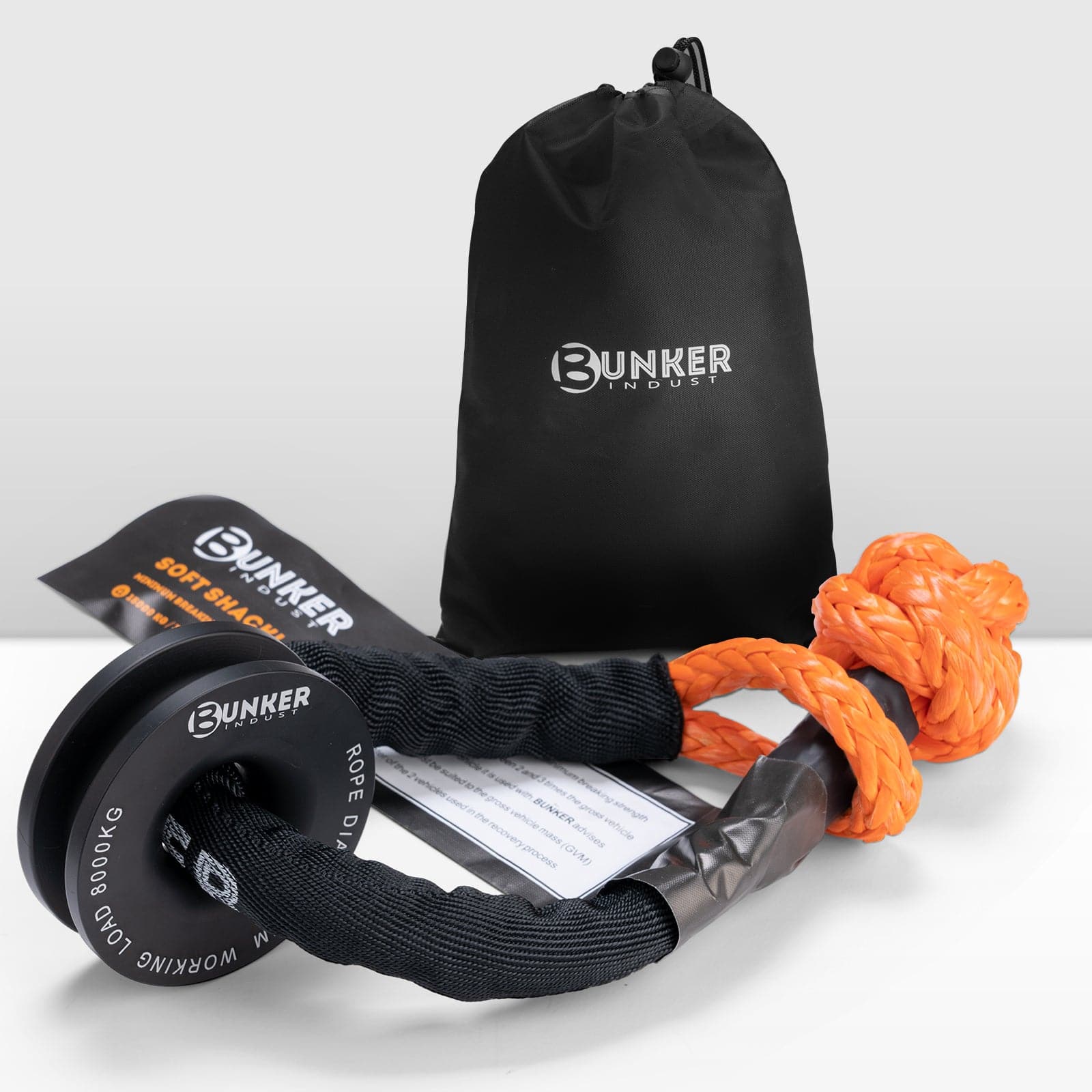Bunket Rope BUNKER INDUST Soft Shackle Synthetic Rope with Protective Recovery Sna ...