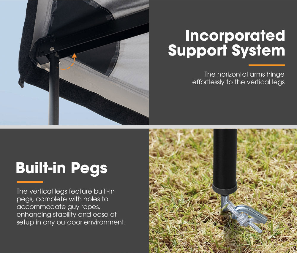 San Hima 180 Degree Free-Standing Awning 600D Double-Ripstop Oxford UPF50+ 4WD