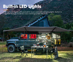 San Hima 180 Degree Free-Standing Awning 600D Double-Ripstop Oxford UPF50+ 4WD