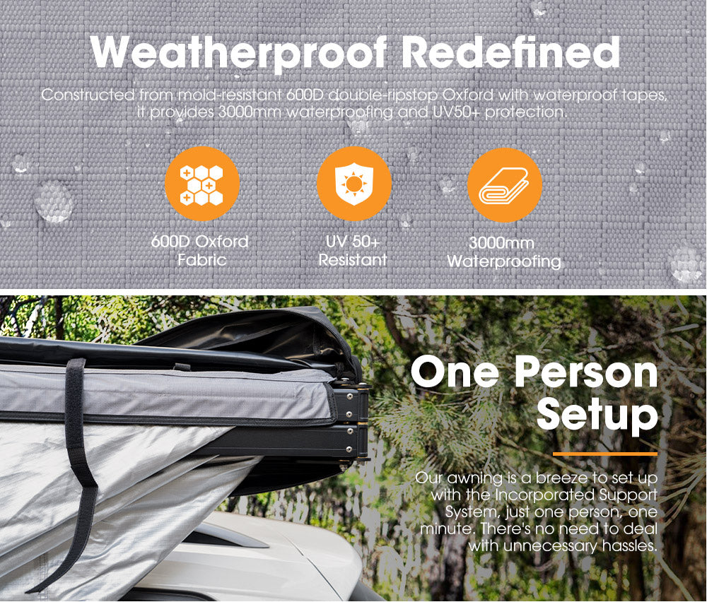 San Hima 270 Degree Free-Standing Awning 600D Double-Ripstop Oxford 4WD UPF50+