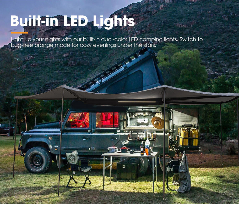 San Hima 270 Degree Free-Standing Awning 600D Double-Ripstop Oxford 4WD UPF50+