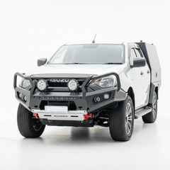White Isuzu bakkie bull bar with additional features on a white background