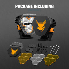 Light package with components on a dark background