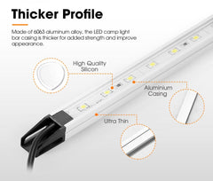 LIGHTFOX 12V LED Camp Dual Colours Light Bar Kits Set of 6