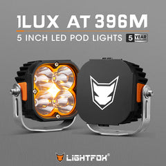 Lightfox Cygnus Pair 5inch Osram LED Pod Lights 1Lux@396m 7,053 Lumens