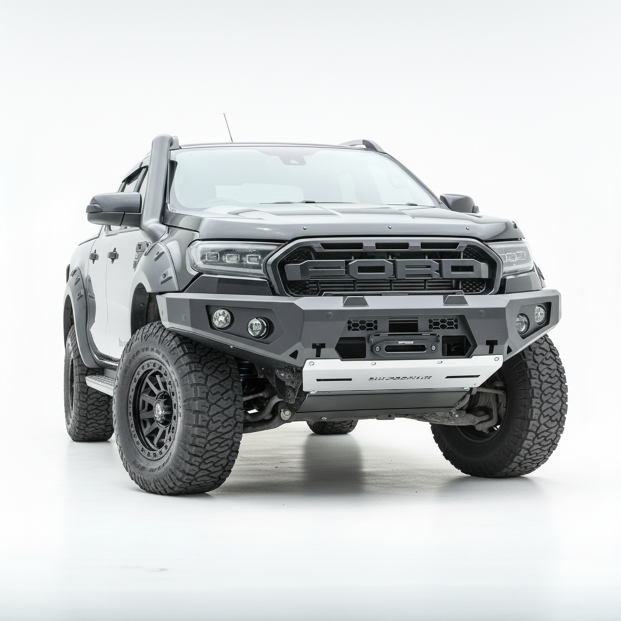 Ford bakkie with Rockarmor bumper on a white background