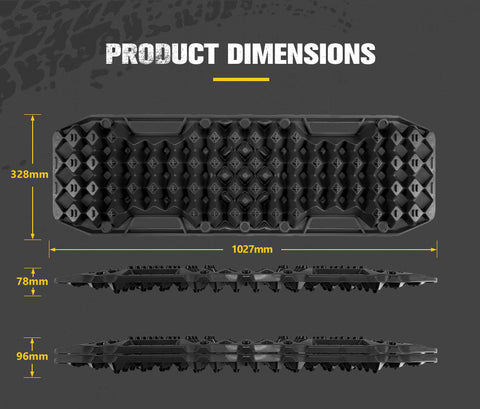 2PK Recovery Tracks 10T Sand Tracks Mud Snow Grass Accessory 4WD In Black Colour