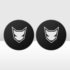 Pair of Blackout Protective Lens Covers with Lightfox branding on a white background