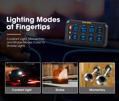 San Hima 8 Gang Bluetooth Switch Panel 12V/24V ON-OFF LED Control For Boat Car