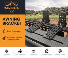 San Hima awning bracket, powder coated carbon steel finish