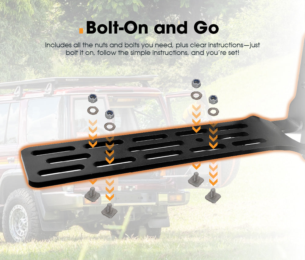 San Hima awning L-bracket with parcel that includes all nuts, bolts and a user friendly instruction manual