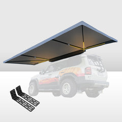 Car awning with mounting brackets on a white background