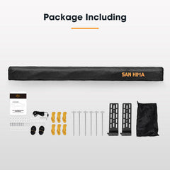 San Hima awning package including various items on a white background