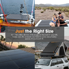 San Hima 120W Mono-HPBC Fixed Solar Panel Bypass Power Camping Caravan Battery