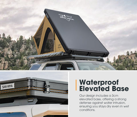 San Hima Kalbarri Lite Rooftop Tent Hardshell With Ladder Khaki Campin ...