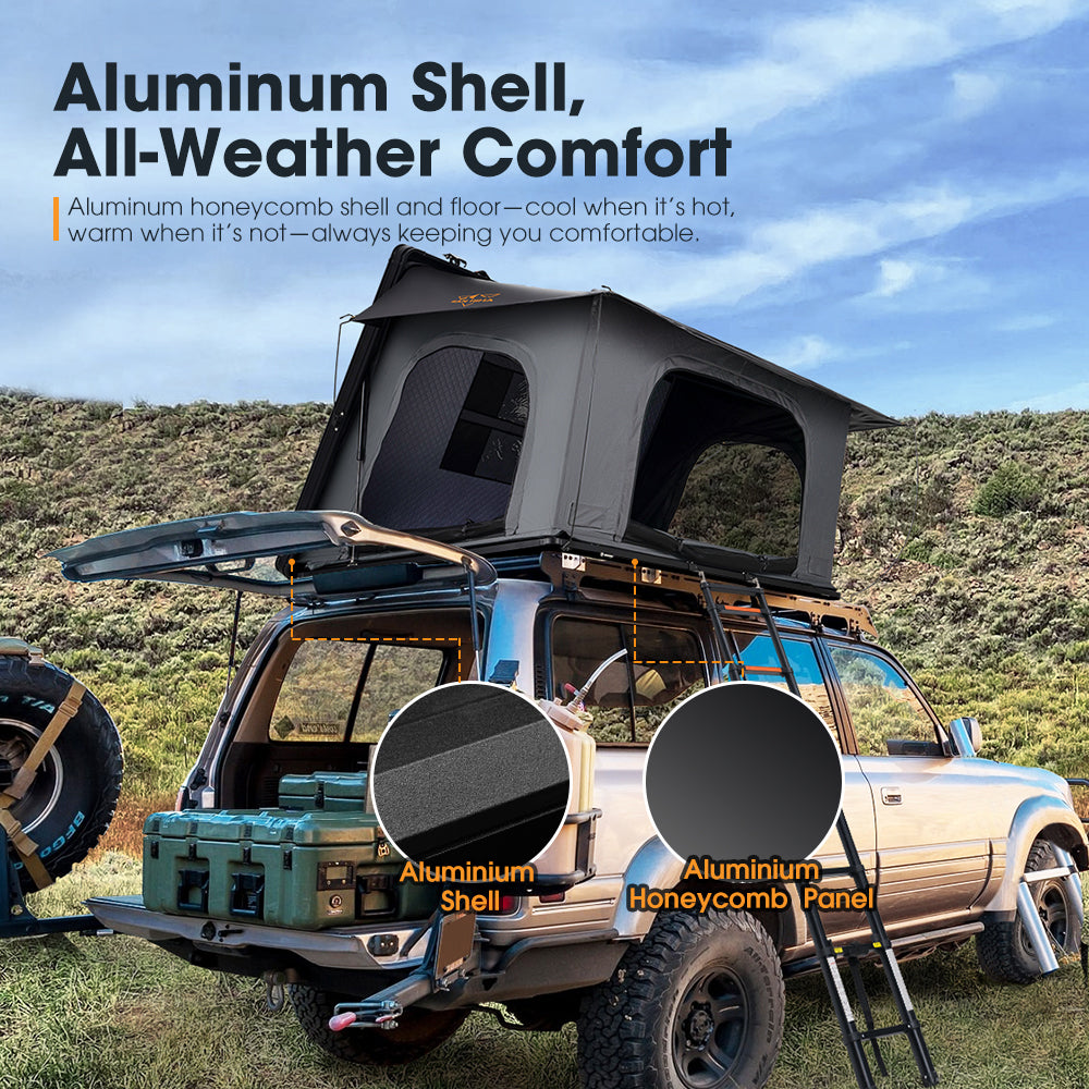 san hima tent San Hima Kalbarri Side Rooftop Tent Hardshell With Ladder Waterproof C – 4WD Warehouse