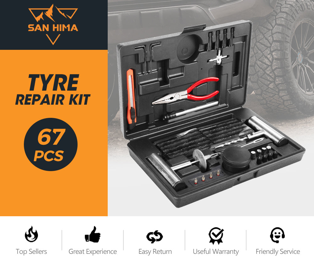 Tyre Repair Kit 67 Pcs Emergency Tools Set Car Truck Trailers