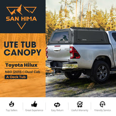 San Hima UTE Steel Canopy For Toyota Hilux N80 2015-On Dual Cab - A Deck Only